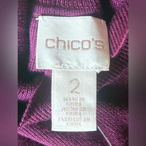 Chico's Rich Plum Long Sleeve Turtleneck - Picture 7 of 10